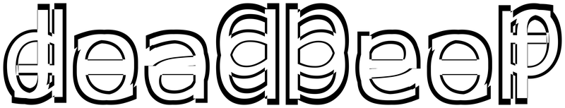 Ambigram for deadbeef in Verdana